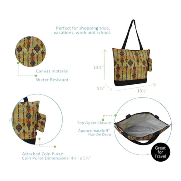 NGIL NWT Boho Canvas Tote Bag - Picture 3 of 3